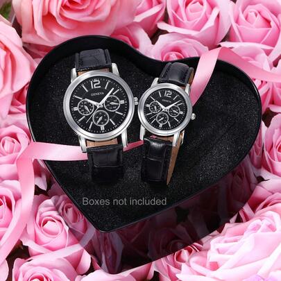 情侣手表，时尚休闲石英表，情人节或感恩节的理想礼物，男女皆宜日常佩戴，生日、派对、节日聚会的完美之选，也是送给自己或朋友的绝佳礼物（不含包装）
