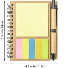 1pc Black Wirebound Notebook With Pen, Sticky Notes And Multifunctional Pages - Purple - View 2