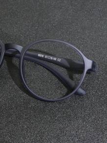1 件超轻 Tr90 圆形透明镜片眼镜，无螺丝设计，男士，透明眼镜配件 - 淺灰色 - 查看 3