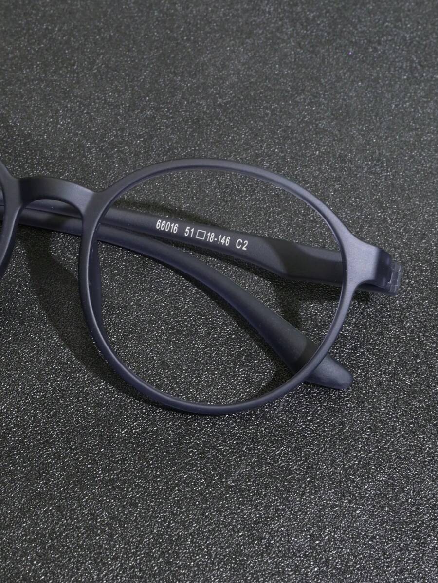 1pc UltraLight Tr90 Round Clear Lens Glasses With Screwless Design For