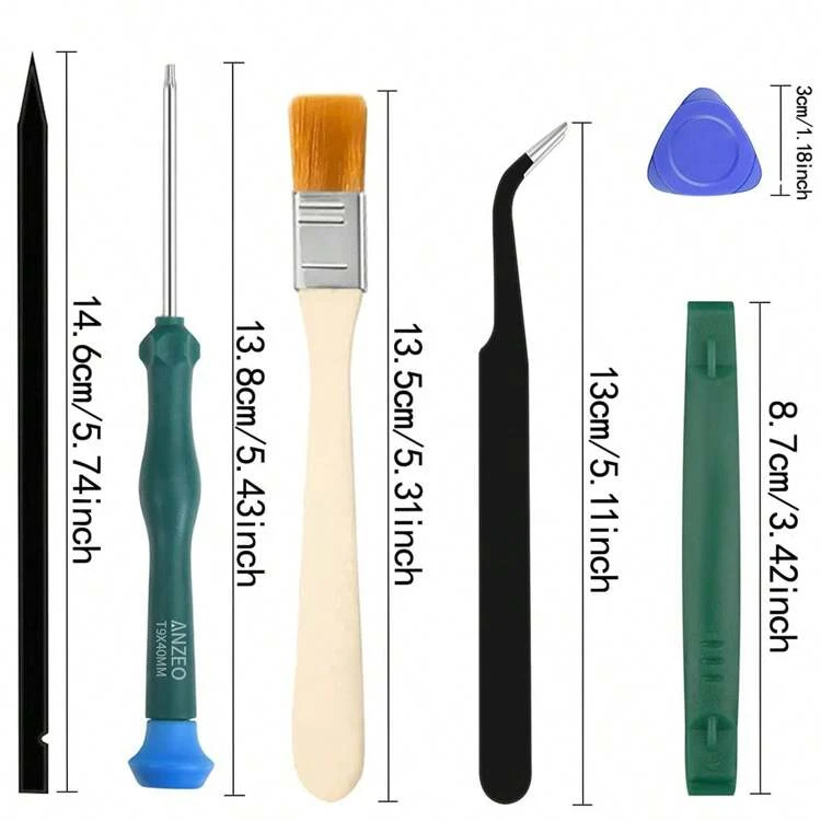 Cleaning Repair Tool Kit Compatible With PS4 , Screwdriver Set With TR9 Torx Security Screwdriver PH00 PH0 PH1 Phillips Screwdriver For Playstation 4&5 Console And Controller Tear Down - Dark Green - View 5