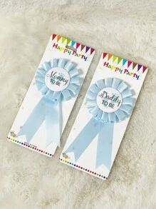 1 套 2 件装婴儿淋浴别针“准妈妈/准爸爸”奖章，送给准父母的纪念礼物婴儿淋浴家庭装饰礼物 - 淺藍色 - 查看 8