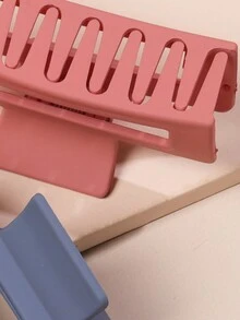 4入組女士時尚啞光方形中空壓克力發夾,適用於日常使用 - 彩色 - 查看 5