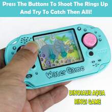 1入組水環恐龍手持感覺遊戲,便攜式公路旅行玩具和平靜旅行伴侶遊戲-偉大的恐龍玩具禮物和派對禮品 - 藍色 - 查看 4