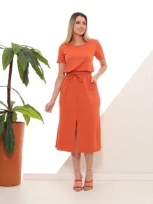 Women Two-Piece Outfits - Lạc đà - Xem 5