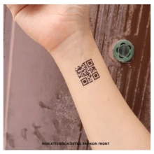 6 Pcs "I Love You" QR Code Tattoo Sticker Waterproof Temporary Tattoo - Black - View 3