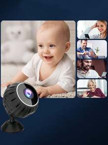 小巧的智能紅外線夜視高清睡眠監測攝像機,適合嬰兒使用 - 黑色 - 查看 4