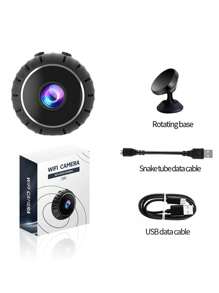 小巧的智能紅外線夜視高清睡眠監測攝像機,適合嬰兒使用 - 黑色 - 查看 7