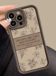 Funda de teléfono minimalista y vintage con diseño floral hueco, antideslizante, compatible con Apple, resistente al agua, a los golpes, a las caídas y a los arañazos - Multicolor - Ver 4