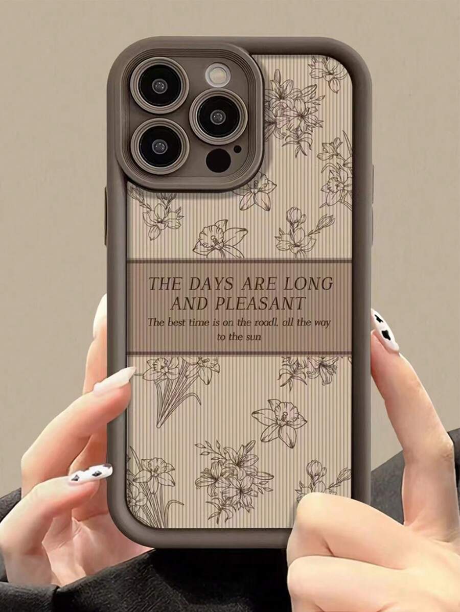 Funda de teléfono minimalista y vintage con diseño floral hueco, antideslizante, compatible con Apple, resistente al agua, a los golpes, a las caídas y a los arañazos - Multicolor - Ver 1