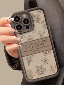 Funda de teléfono minimalista y vintage con diseño floral hueco, antideslizante, compatible con Apple, resistente al agua, a los golpes, a las caídas y a los arañazos - Multicolor - Ver 2