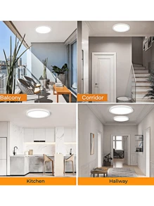 Lampara de Techo LED de Montaje Empotrado 30cm, 3 Modos de Iluminación 3000k/4000k/6000k Regulable, Redonda Plafon Modernas Para Interior 36W 5000 Lúmenes para Pasillo, Sala, Cocina - 3 colores - Ver 3