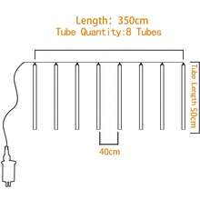 Serie Navideña Led 8 Tubos 50cm Lluvia Meteoro 384 Luces - Blanco - Ver 2