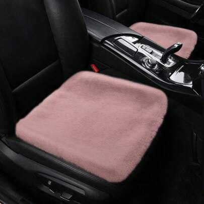 1 Peça Almofada De Assento De Carro Fofa De Inverno Engrossar Pelúcia Macio Quente, Acessório Universal De Interior De Carro De Tamanho