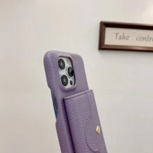 1pc Solid Color Litchi Texture Denim Pattern Lanyard With Built-In Makeup Mirror, Multi-Card Wallet Style Shockproof PU Leather Phone Case Compatible With IPhone 17 Air 16 15 14 Plus 13 12 11 Pro Max, Galaxy S20 S21 FE S22 S23 S24 Plus Note 20 Ultra A52 A52 A54 A03 A12 A13 A14 A21 A22 A23 A24 A32 A34 A42 A71 A72 A81 5G 4G, Pixel 10 9 8 7 6 Pro 7a 6a 4 XL, Edge 30