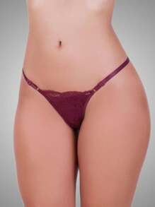 Women Thongs - 酒紅色 - 查看 1