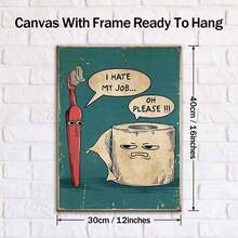 1個木框畫布,牙刷、紙巾、畫布海報、藝術品家裝、圖案牆藝術裝飾,適用於客廳、臥室、辦公室、餐廳、酒吧牆壁裝飾,防水、畫畫、印刷、術品,尺寸為12x16英寸 - 彩色 - 查看 3