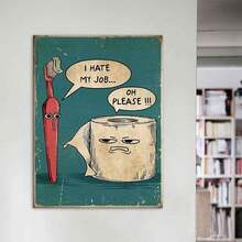 1個木框畫布,牙刷、紙巾、畫布海報、藝術品家裝、圖案牆藝術裝飾,適用於客廳、臥室、辦公室、餐廳、酒吧牆壁裝飾,防水、畫畫、印刷、術品,尺寸為12x16英寸 - 彩色 - 查看 9