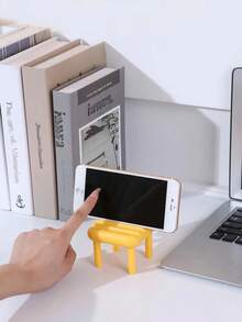 1入組小凳子懒人手机座 - 黃色 - 查看 6