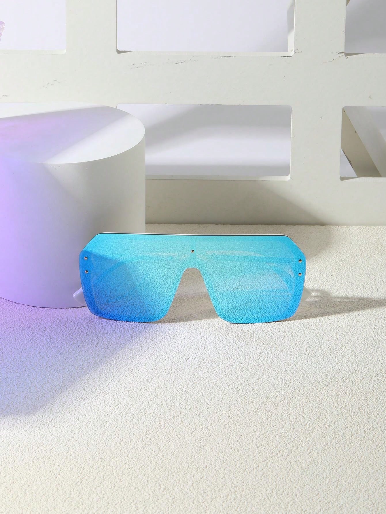 1pc New Style Metal OceanStyle Big Frame Fashion Glasses, With Double