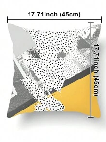 1入組幾何和大理石紋圖案滌綸可水洗方形靠墊套不附帶墊芯 - 彩色 - 查看 3