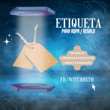 SMOOTH LABEL WITH PENDANT FOR CLOTHING / GIFT / DECORATION 50 PIECES (2.5 CM X 5 CM) - Khaki - View 1