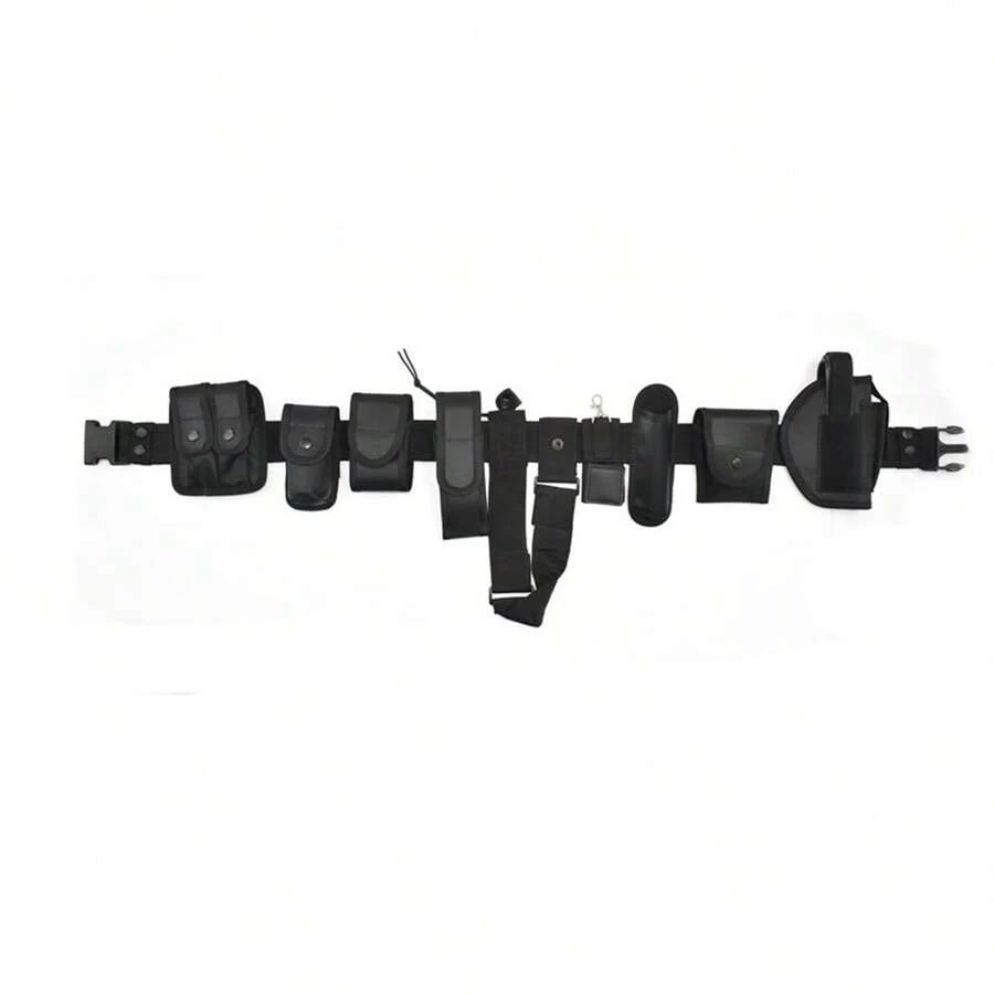 Cinturón Táctico Militar Seguridad 10 Accesorios Desmontable - Negro - Ver 1
