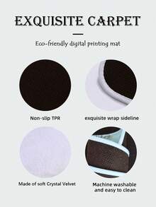 1pc Lovely Chef Elf Printed Kitchen Mat, Crystal Velvet Soft Non-Slip Water-Absorbing Mat For Living Room Home Use - Multicolor - View 6