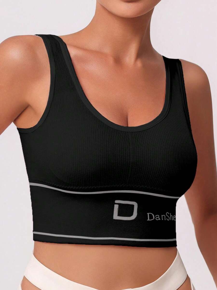 Sujetador deportivo negro inalámbrico de cobertura total y transpirable para mujeres - Negro - Ver 1