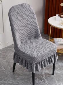 1張彈性椅套,帶裙白色椅套,適用於餐廳,婚禮,派對,宴會和家庭使用 - 深灰色 - 查看 3