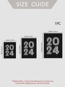 1入現代簡約黑白極簡風格裝飾畫,適用於新年/新年裝飾,無框飾品 - 彩色 - 查看 5