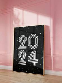 1入現代簡約黑白極簡風格裝飾畫,適用於新年/新年裝飾,無框飾品 - 彩色 - 查看 3