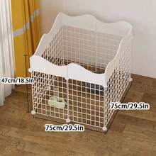 防止teddy、pomeranian進入的狗籠,室內使用隔離門、小波浪狗籠 - 白色 - 查看 3