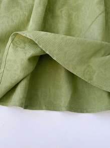 Little Girls' Sleeveless Embroidered Jacquard Smocked Doll Dress, Summer