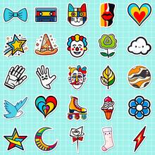 50入組塗鴉風貼紙,卡通美學美式風格防水貼紙,適用於手帳本筆記本電腦滑板手機等,超酷藝術貼紙,適用於學生、青少年和成人 - 彩色 - 查看 3