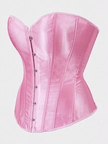 Women's Red Sexy Bustier, Gothic Style Lingerie Set With Free Thong, Suitable For Christmas, Going Out Or Halloween Party - Pink - View 2