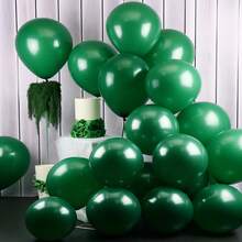 10-200件啞面厚圓形乳膠氣球,5/10/12/18英寸,深綠色,適用於主題派對、生日、婚禮、求婚、女神節、裝飾道具、新居入伙、開幕典禮拱門裝飾 - 墨綠色 - 查看 6