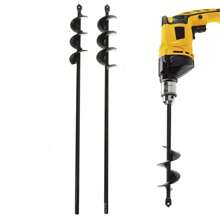 1 件园艺用螺旋孔钻头，尺寸为 4 X 45 厘米/5 X 45 厘米，非常适合种植花卉和球茎，园艺工具，园艺工具 - 黑色 - 查看 2