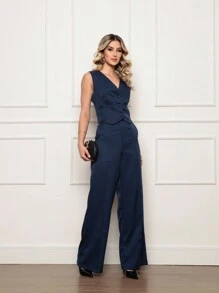 Women Two-Piece Outfits - 藏蓝色 - 查看 3