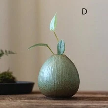 陶瓷花瓶裝飾品,適用於插花布置、桌面辦公室和家居裝飾 - 軍綠色 - 查看 7