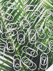 50pcs White Heart Shaped Paper Clips, Simple Multi-Purpose Anti-Skid Clips, Ideal For Office, Student Use - White - View 4