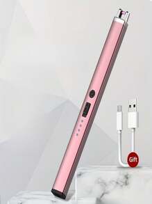 1 件便攜式電打火機,可充電電弧 Usb 打火機,防風瓦斯爐點火器,適用於蠟燭戶外燒烤露營 - 粉色 - 查看 1