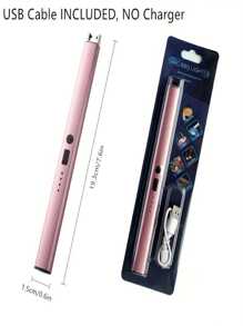 1 件便攜式電打火機,可充電電弧 Usb 打火機,防風瓦斯爐點火器,適用於蠟燭戶外燒烤露營 - 粉色 - 查看 8