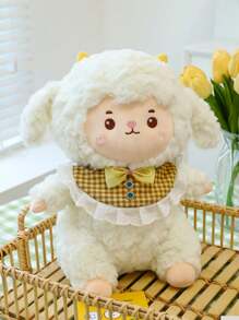 可愛的雲朵和小綿羊毛絨玩具和布娃娃,綿羊造型抱枕,情人節和生日禮物 - 白色 - 查看 1