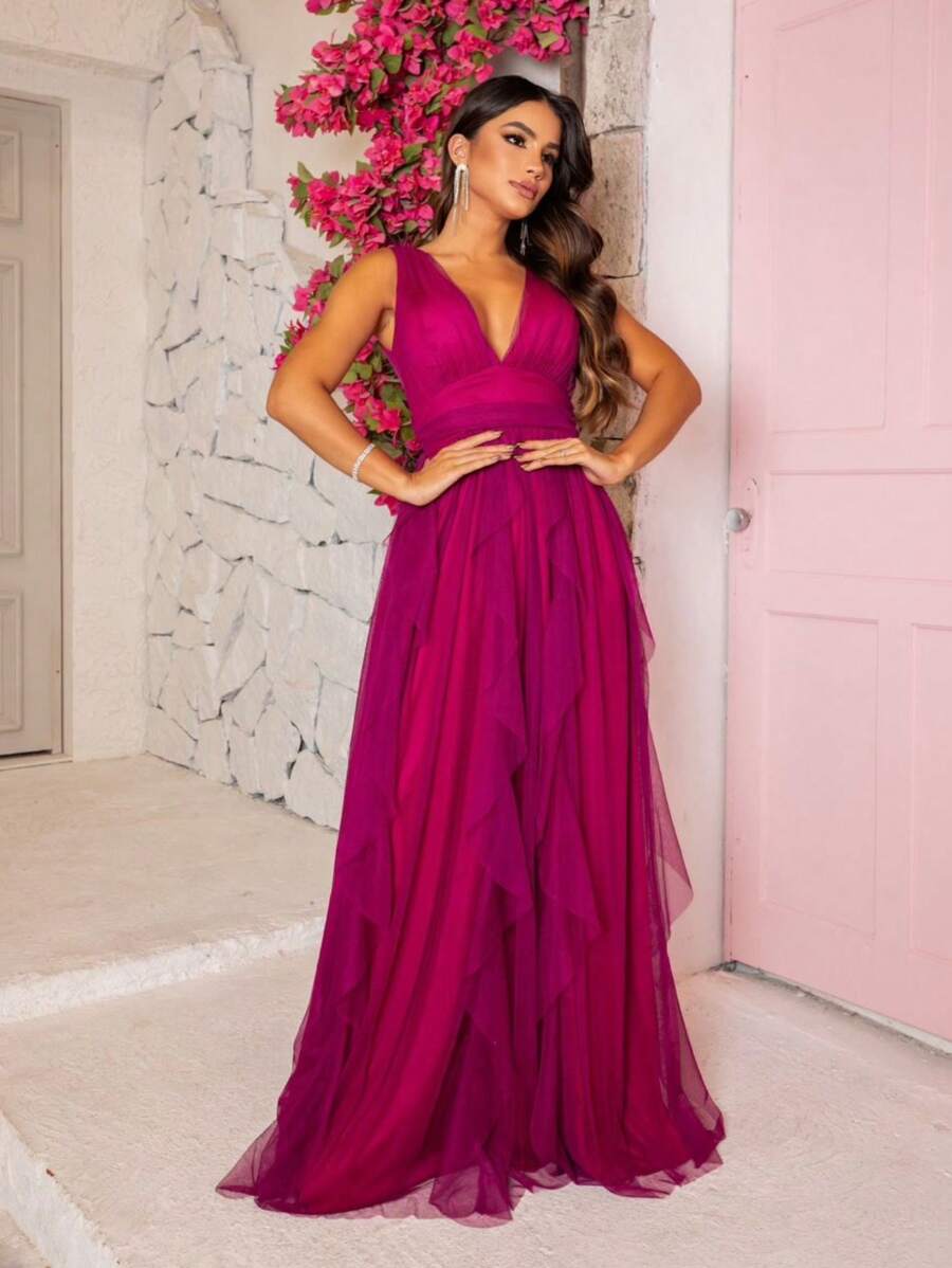 Women Dresses - Rose Red - View 1