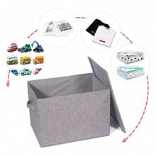 4 Pack Large Foldable Storage Box With Lids [16.5x11.8x11.8] Fabric Storage Cube Organizer Cloth Containers Linen Bins Baskets For Closet Clothes Clothing Bed Room