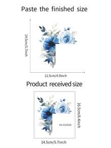 1pc Blue Watercolor Floral Design Switch Sticker, Stickers, Wall Decal, Vinly Decal For Home Decorations, Spring Decoration Items Refresh Your Home, Festival Decoration Stickers Gifts Birthday Graduation