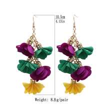 Bohemian Earrings For WomenFlower earrings Wedding Earrings Tassel Earrings Long Tassel Earrings Christmas Jewelry - Flower Drop Earrings - View 2
