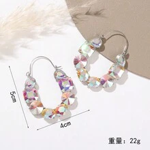 European And American Fashion Simple Style Rhinestone Earrings For Women, Asymmetrical Shaped Geometric Design High-End Stud Jewelry - Butterfly - View 6