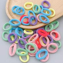 100入組隨機顏色高彈性兒童髮帶,不傷頭髮,適用於日常裝飾和佩戴 - 彩色 - 查看 1